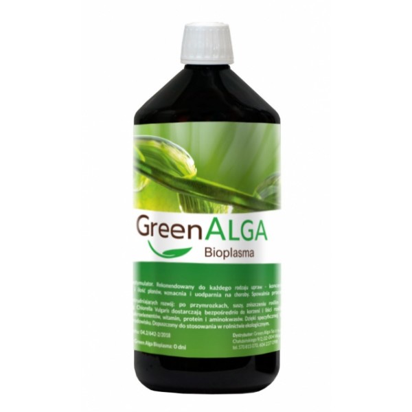 Bioalga, GreenAlga naturalny nawóz  Chlorella Vulgaris butelka 1 litr PROMOCJA
